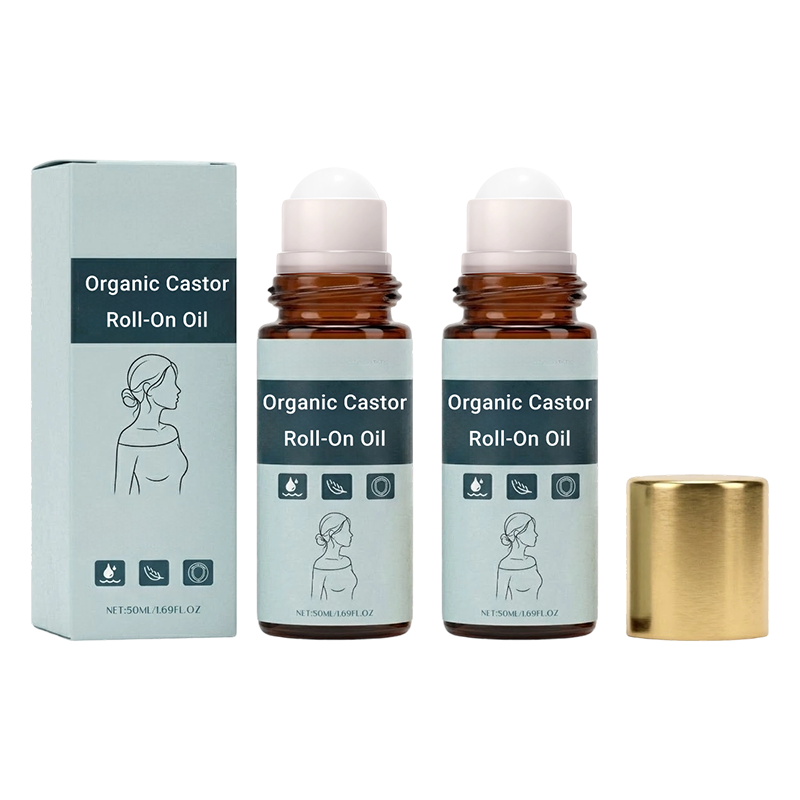 2x Organic Castor Roll-On Oil