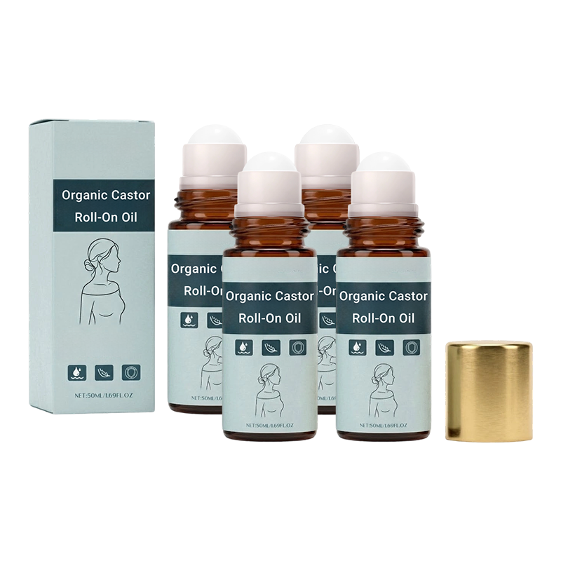 4x Organic Castor Roll-On Oil