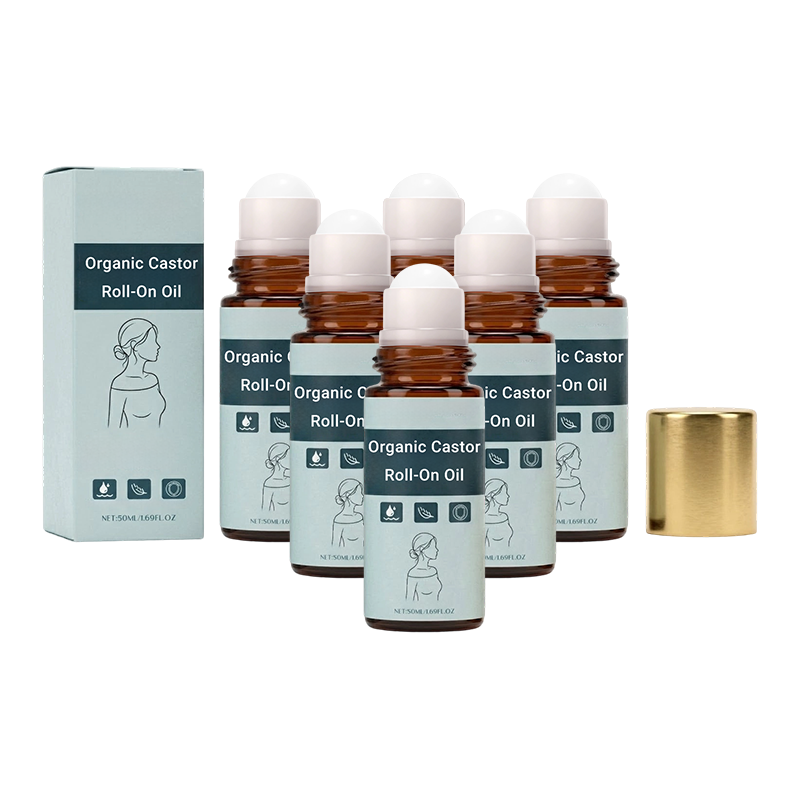 6x Organic Castor Roll-On Oil